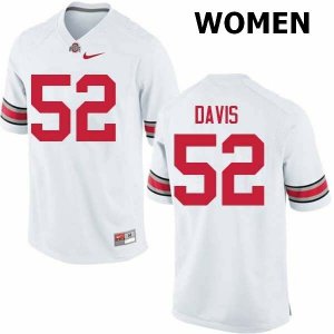 NCAA Ohio State Buckeyes Women's #52 Wyatt Davis White Nike Football College Jersey AMW1145KX